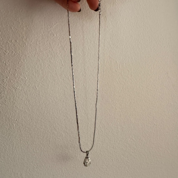 Moissanite teardrop diamond pendant & silver necklace choker, diamonds-like gem - Picture 13 of 14